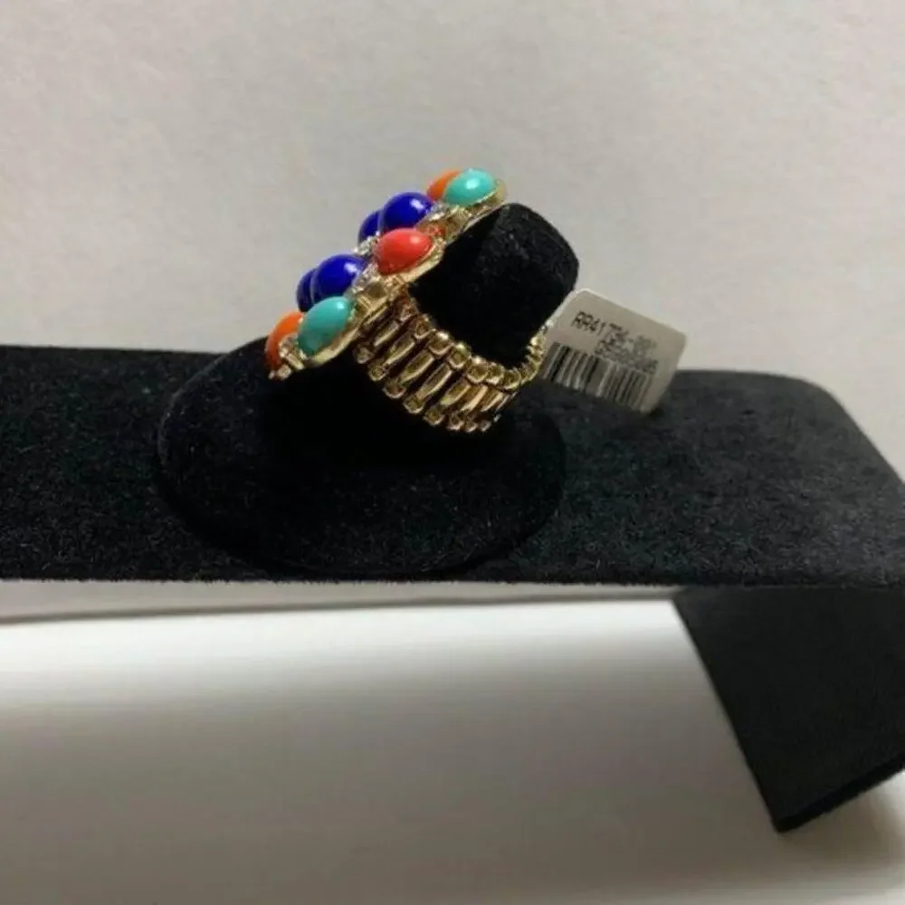 NEW Anthropologie Fashion Ring Multicolor Cluster Gems